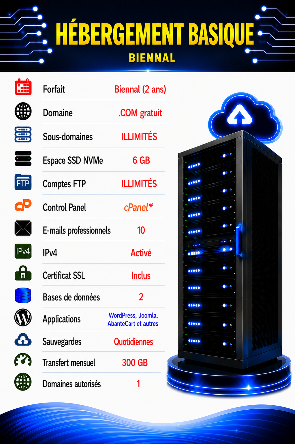 Hébergement de base – Biennal